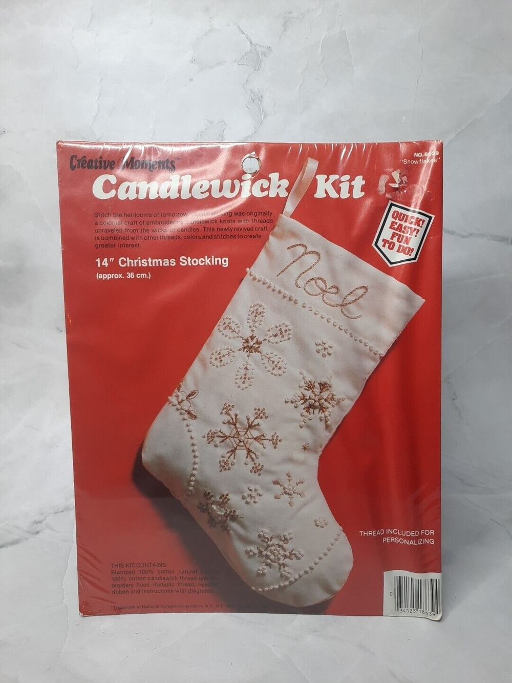 Paragon Creative Moments Candlewick Stocking Kit Snowflakes 8639 14 in